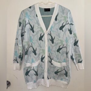 Fighting Eel cardigan koi print XS
